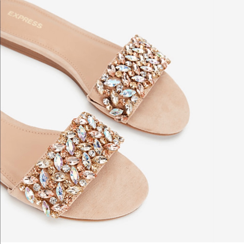 NWT Jewel Embellished Slide Sandals
